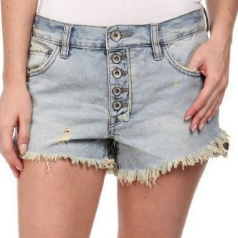 Free People Runaway Slouch Button Fly Shorts Size 24